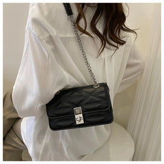 PU Leather Shoulder Bag Women Underarm Flap Handbag
