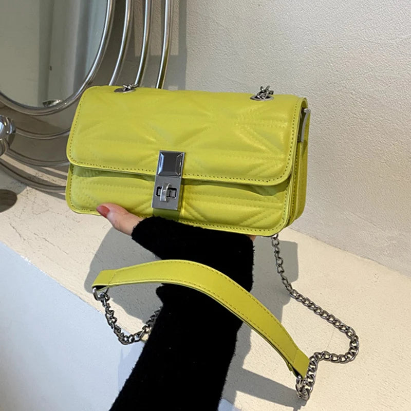 PU Leather Shoulder Bag Women Underarm Flap Handbag