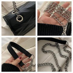 PU Leather Shoulder Bag Women Underarm Flap Handbag