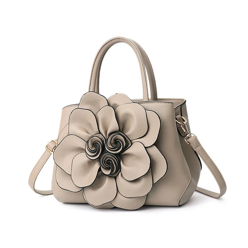 Temperament Wild Lady Messenger Bag Autumn Winter PU Flower Handbag