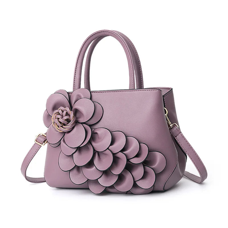Temperament Wild Lady Messenger Bag Autumn Winter PU Flower Handbag