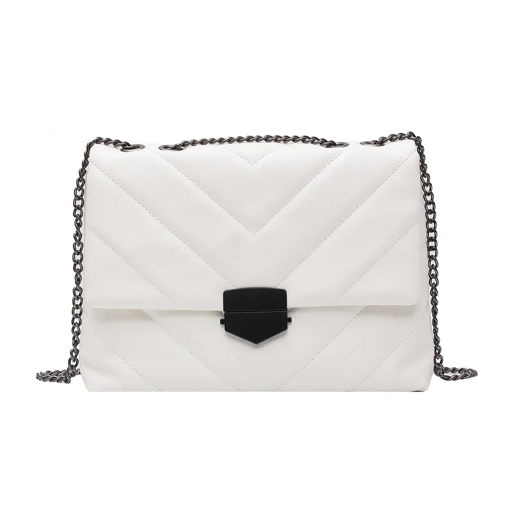 Chain Bag Casual Lattice Pattern Messenger Tote for Women
