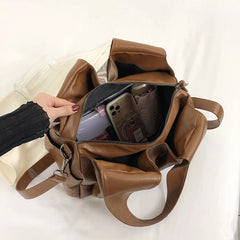 Soft Leather Tote Bag for Women - Large Travel Shoulder Bag