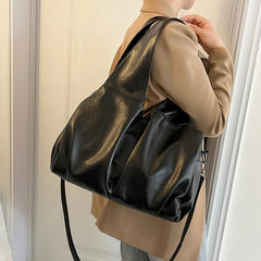 Soft Leather Tote Bag for Women - Large Travel Shoulder Bag