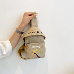 Floral Print Crossbody Bag for Women Linen Messenger Chest Bags