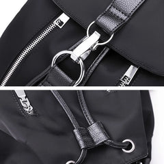 Trendy Solid Nylon Women's Backpack - Large Capacity School Bag