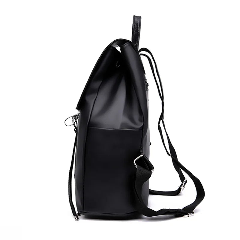 Solid Nylon Women's Backpacks Large Capacity School Bags