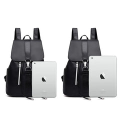 Solid Nylon Women's Backpacks Large Capacity School Bags