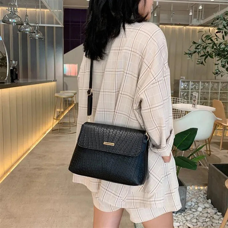 Women Flap Messenger Bag PU Leather Crossbody Lady Shoulder Casual Purse