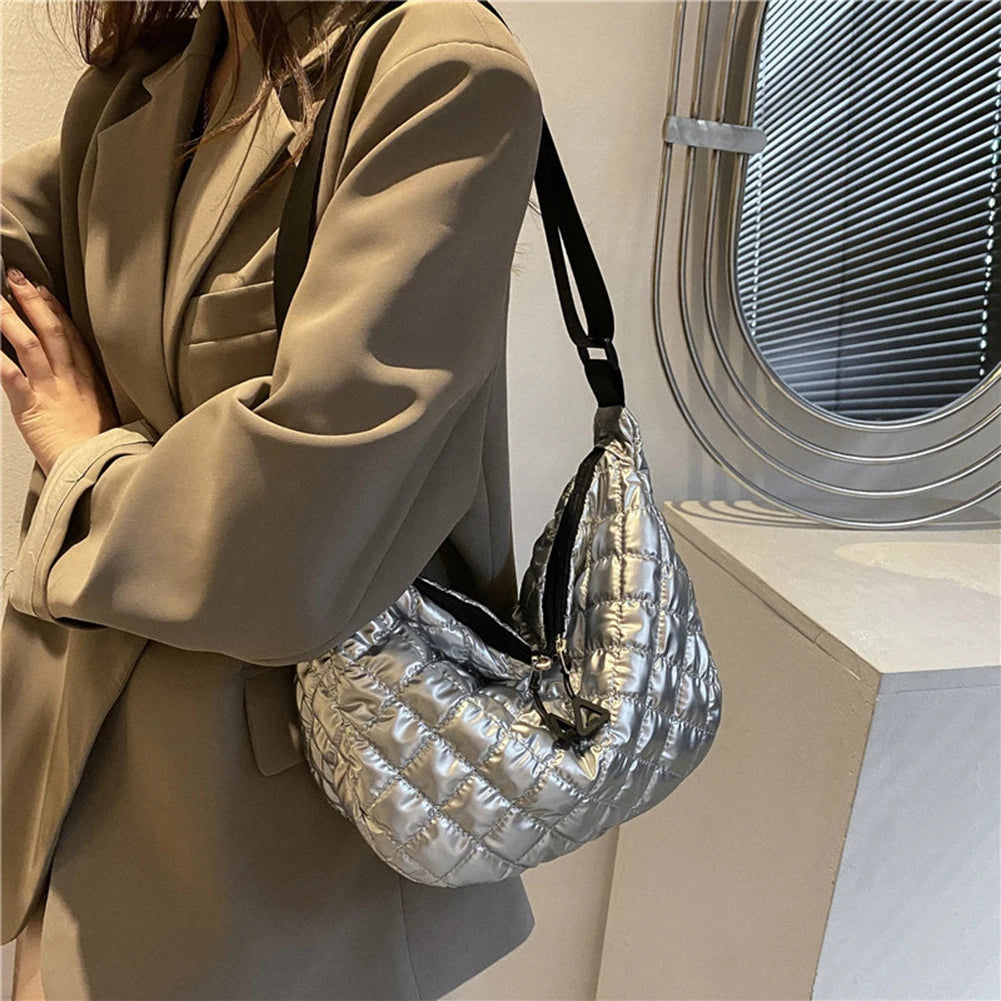 Quilted Winter Ladies Handbags Top-handle Bags for Travel Satchel