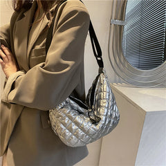 Quilted Winter Ladies Handbags Top-handle Bags for Travel Satchel