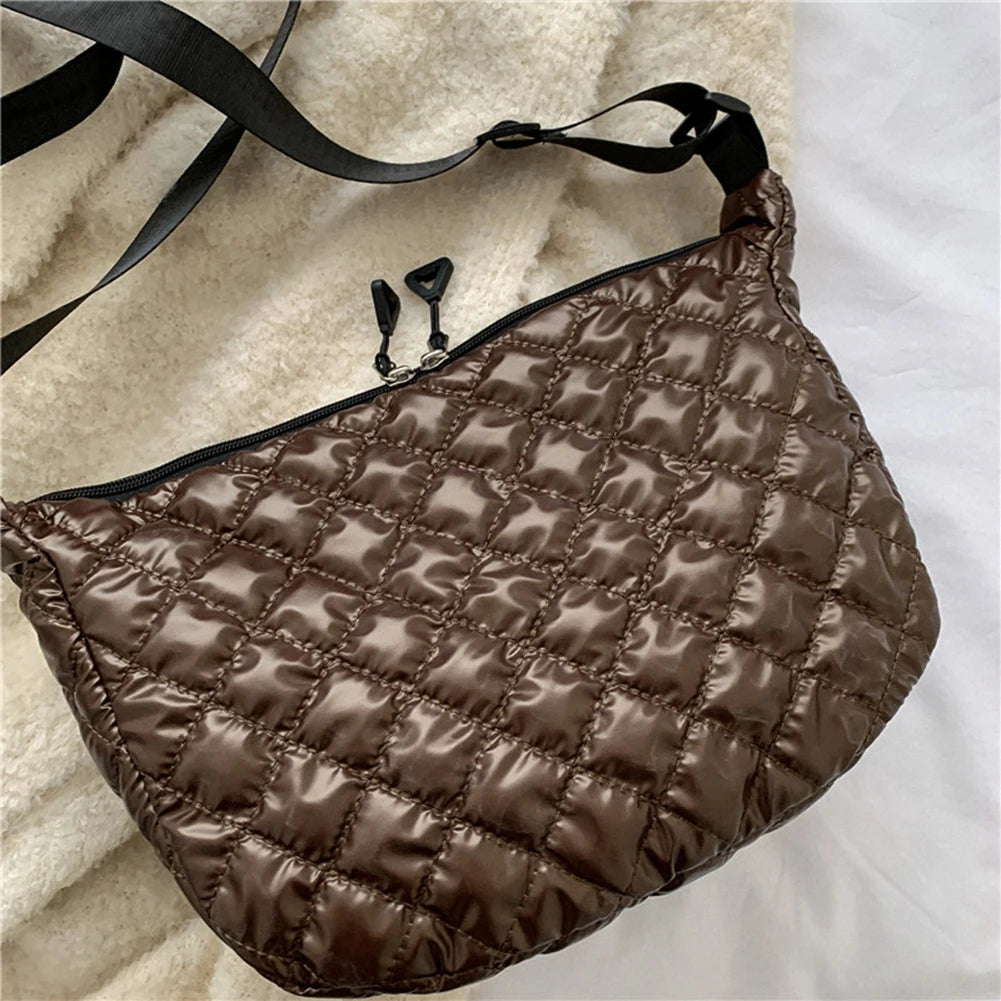 Quilted Top-handle Bag Rhombus Pattern Shopper Bag for Women