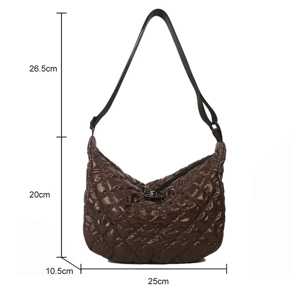 Quilted Top-handle Bag Rhombus Pattern Shopper Bag for Women