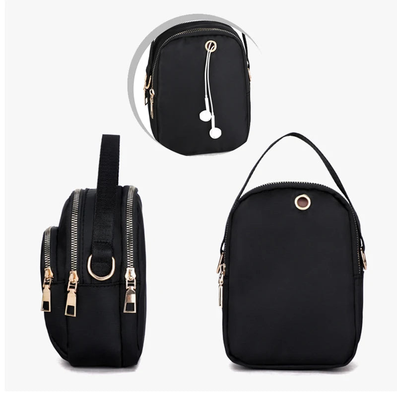 Mini Shoulder Bag Double Zipper Small Handbags Messenger Bag