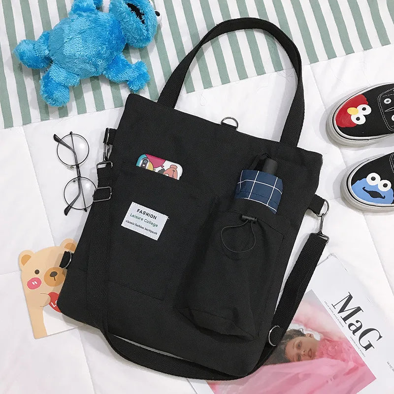 Japanese Literary Shoulder Bag Canvas Handbag