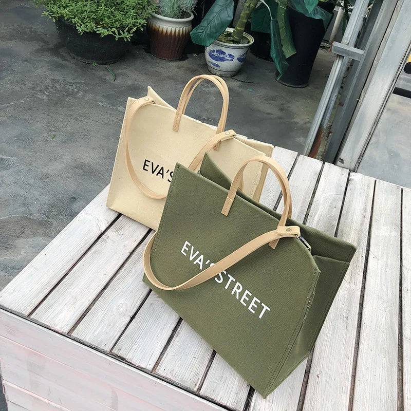 Canvas Large-capacity Handbag Shoulder and Underarm Tote Bag Women