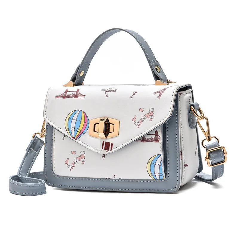 Summer Print Small Square Bag Messenger Handbag