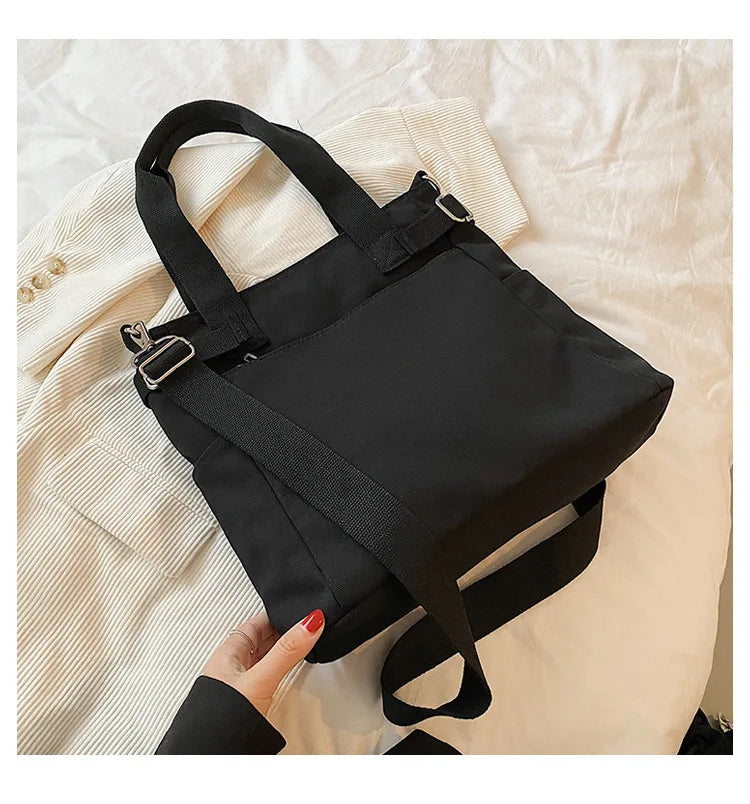 Canvas Shopper Bag Handbag High Capacity Tote Bag for Women
