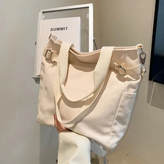 Canvas Shopper Bag Handbag High Capacity Tote Bag for Women