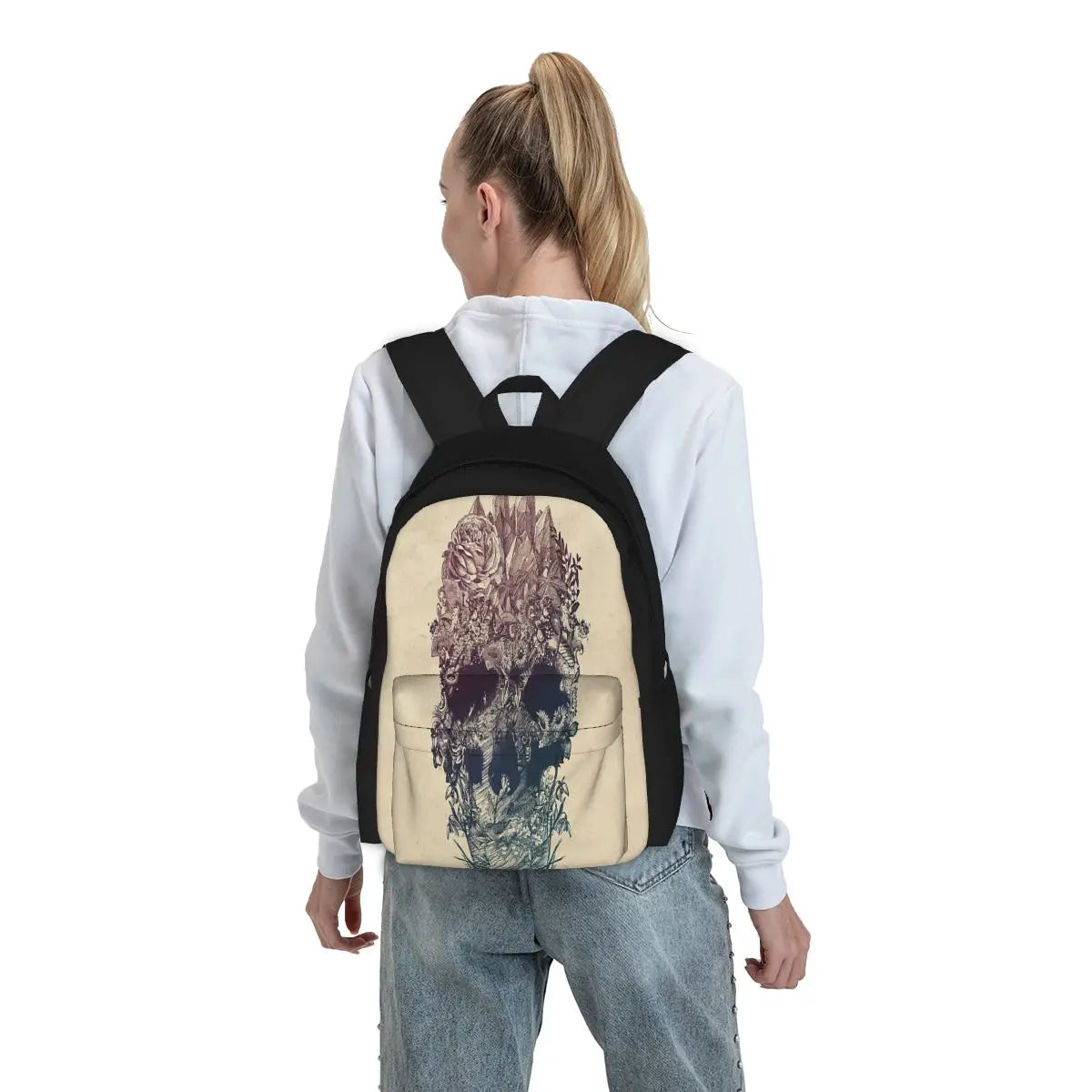 Skull Floral Backpacks Men's Backpacks Bags For Women
