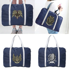 Skull Series Printing Travel Bag Nylon Foldable Large Capacity Luggage
