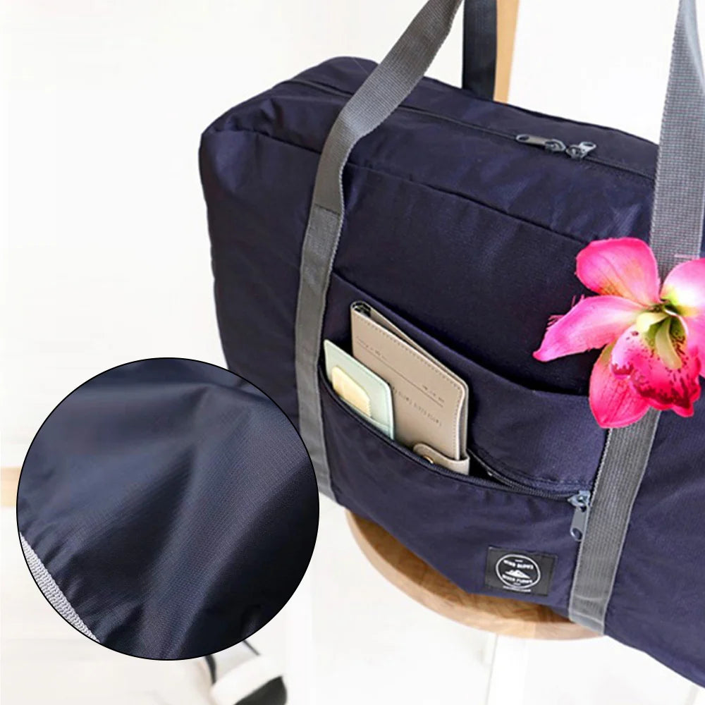 Skull Series Printing Travel Bag Nylon Foldable Large Capacity Luggage