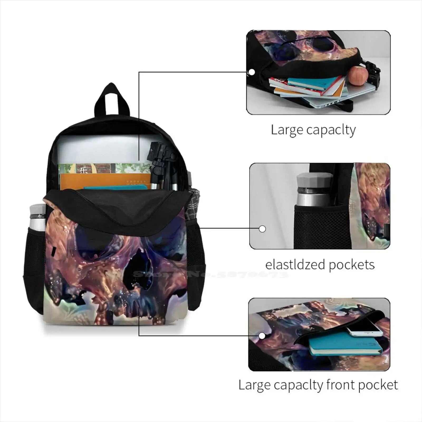 Skull Arrivals Satchel Schoolbag Backpack