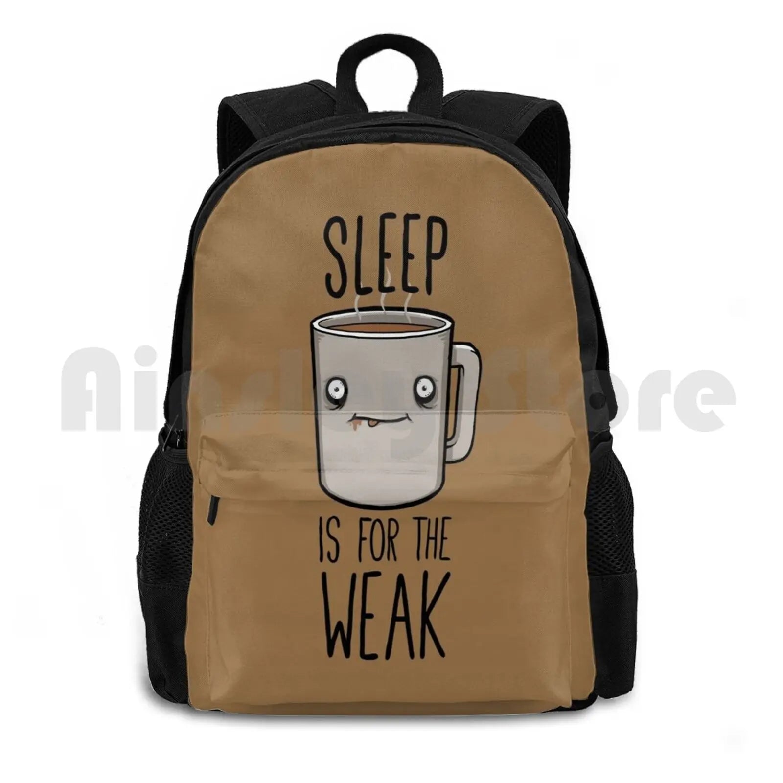 Funny Outdoor Hiking Backpack Waterproof Camping Travel Coffee Joke