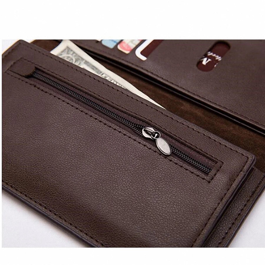 Crocodile Leather Long Wallet Men Thin Purse Soft Male Clutch Money Bag
