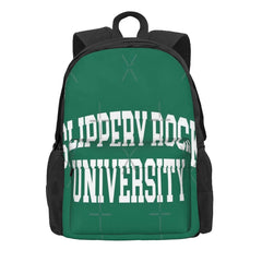 Slippery Rock College Font Curved Backpacks