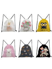 Sloth Drawstring Backpack Cartoon Gym Bag