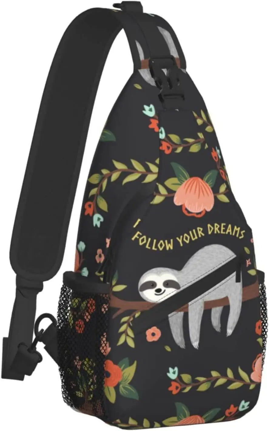 Sloth Sling Bag Crossbody Travel Chest Backpack Outdoor Sports