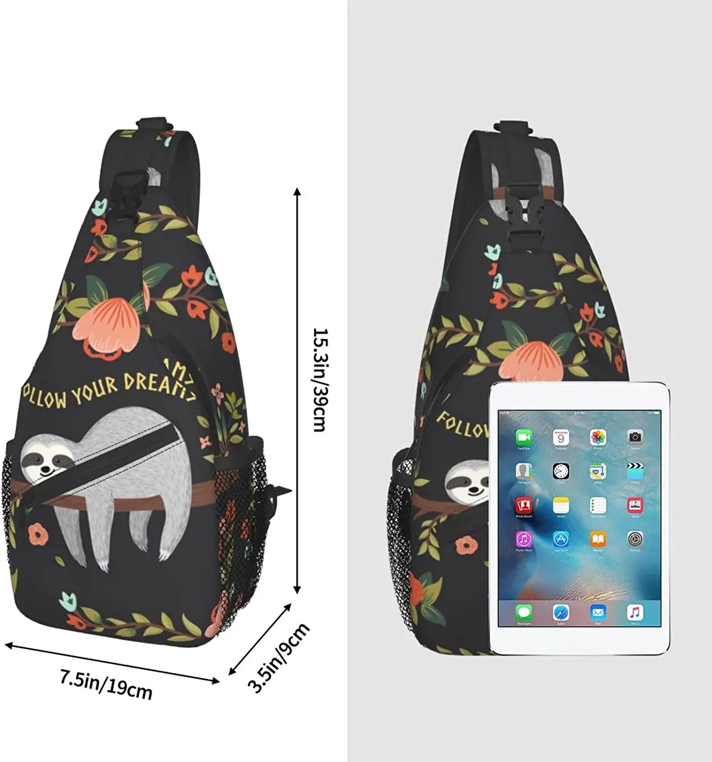 Sloth Sling Bag Crossbody Travel Chest Backpack Outdoor Sports