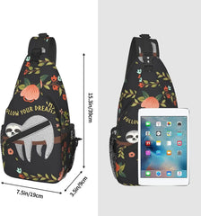 Sloth Sling Bag Crossbody Travel Chest Backpack Outdoor Sports