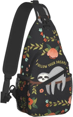 Sloth Sling Bag Crossbody Travel Chest Backpack Outdoor Sports