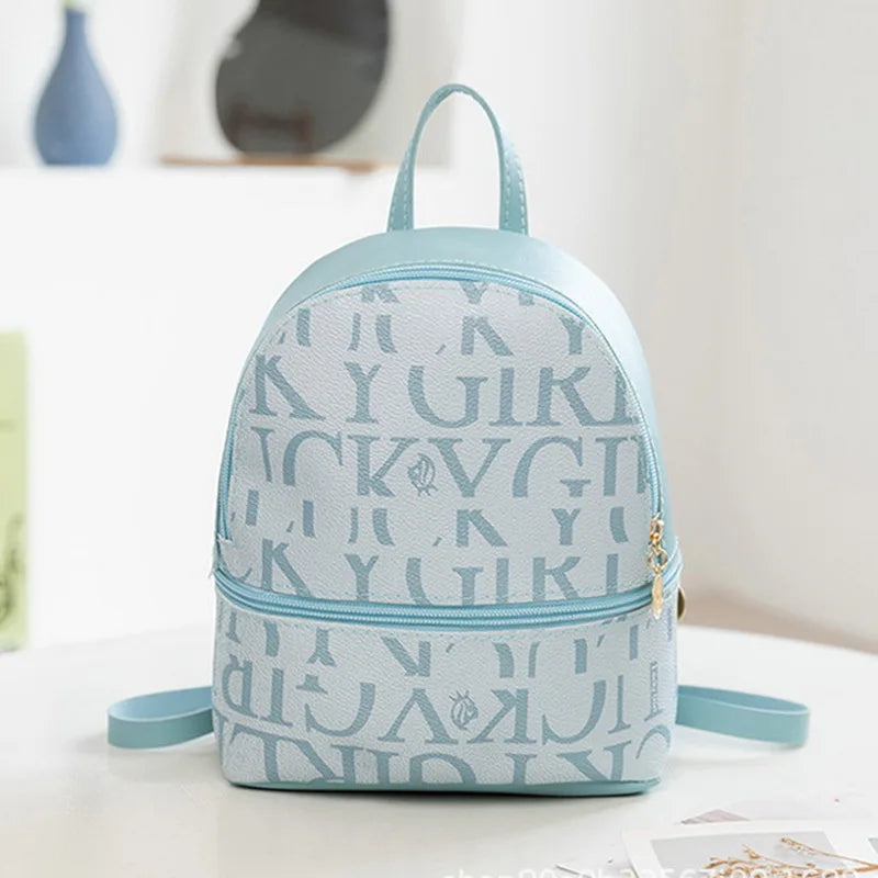 Small Backpack Women Shoulder Bags Diamond Grids PU Leather Bag