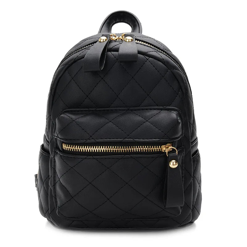 Small PU Leather Backpack Portable Women Bag