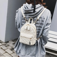 Small PU Leather Backpack Portable Women Bag