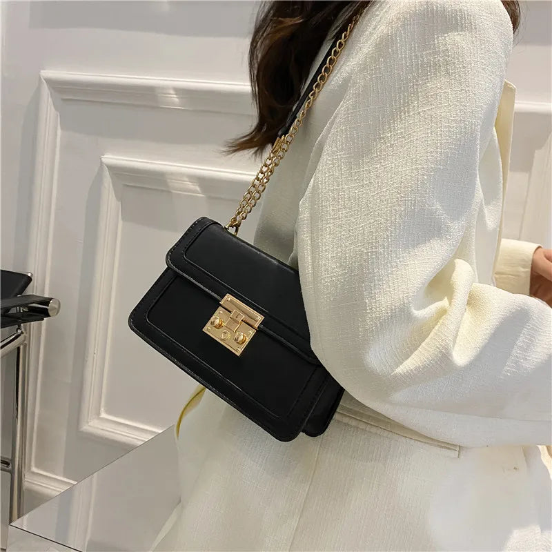 Women's Crossbody Square Bag Small Chain Flap Purse Shoulder Messenger Bag