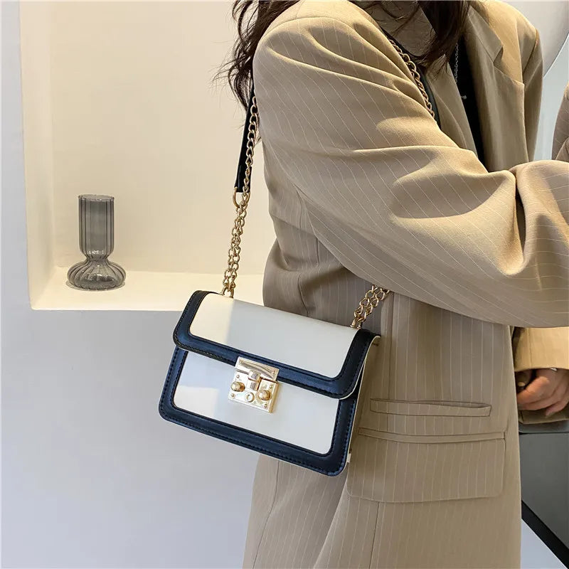 Women's Crossbody Square Bag Small Chain Flap Purse Shoulder Messenger Bag