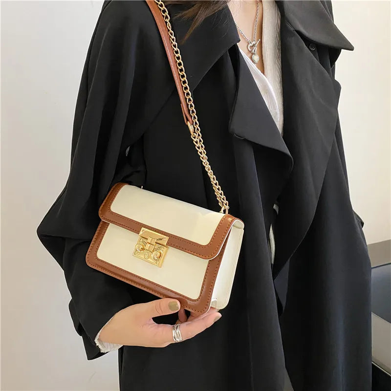 Women's Crossbody Square Bag Small Chain Flap Purse Shoulder Messenger Bag