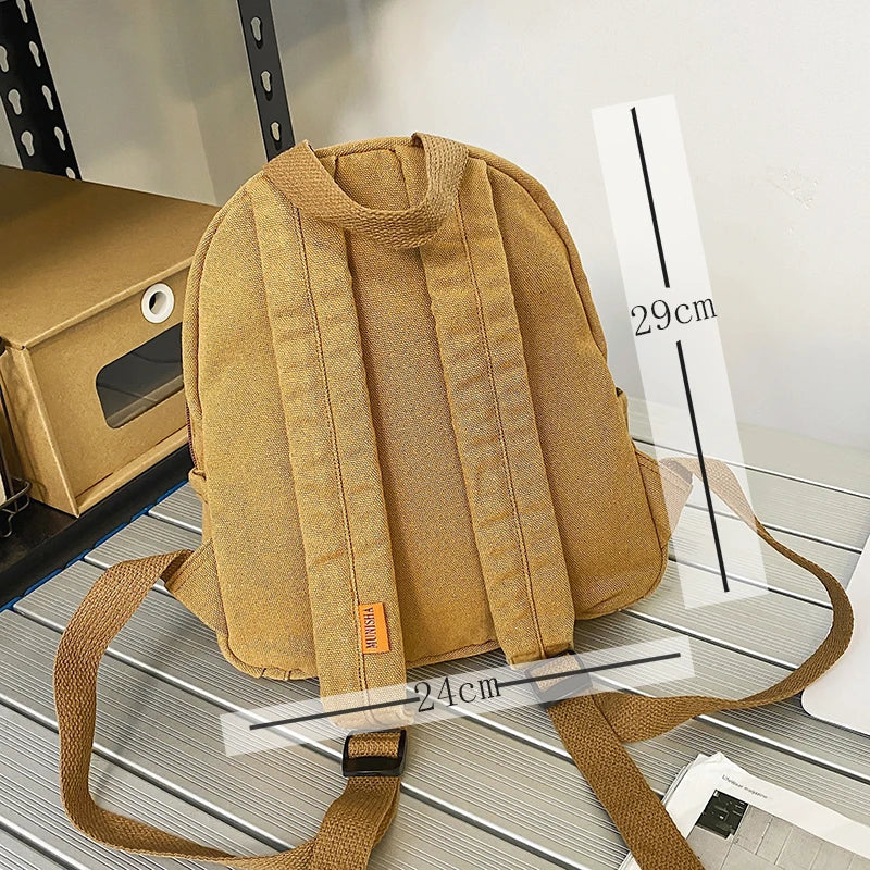 Vintage Canvas Mini Backpack Unisex Women Men Bags Teenage Girls