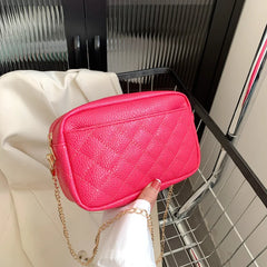 Embroidered Camera Bag Chain Crossbody Messenger Bag for Women
