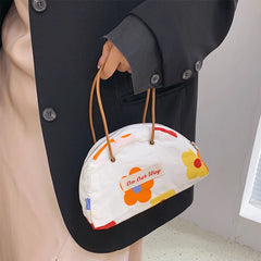Nylon Printed Lattice Clutch Winter Stripe Tote