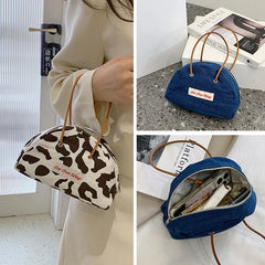 Nylon Printed Lattice Clutch Winter Stripe Tote