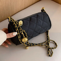 Small Diamond Lattice Shoulder Bags High Nylon Chains Women Messenger Bag