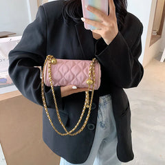 Small Diamond Lattice Shoulder Bags High Nylon Chains Women Messenger Bag