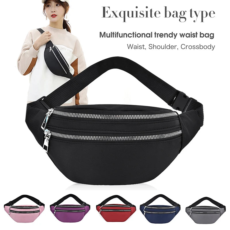 Women's Small Fanny Pack Sports Waist Bag Zipper Coin Purse