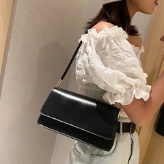Square Crossbody Bag Women PU Leather Flap Shoulder Handbag