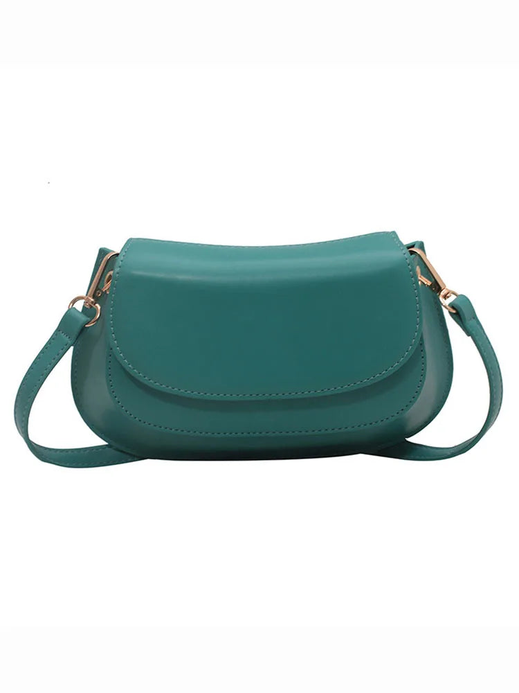 Small Flap Handbag Crossbody Bag for Women PU Leather Solid